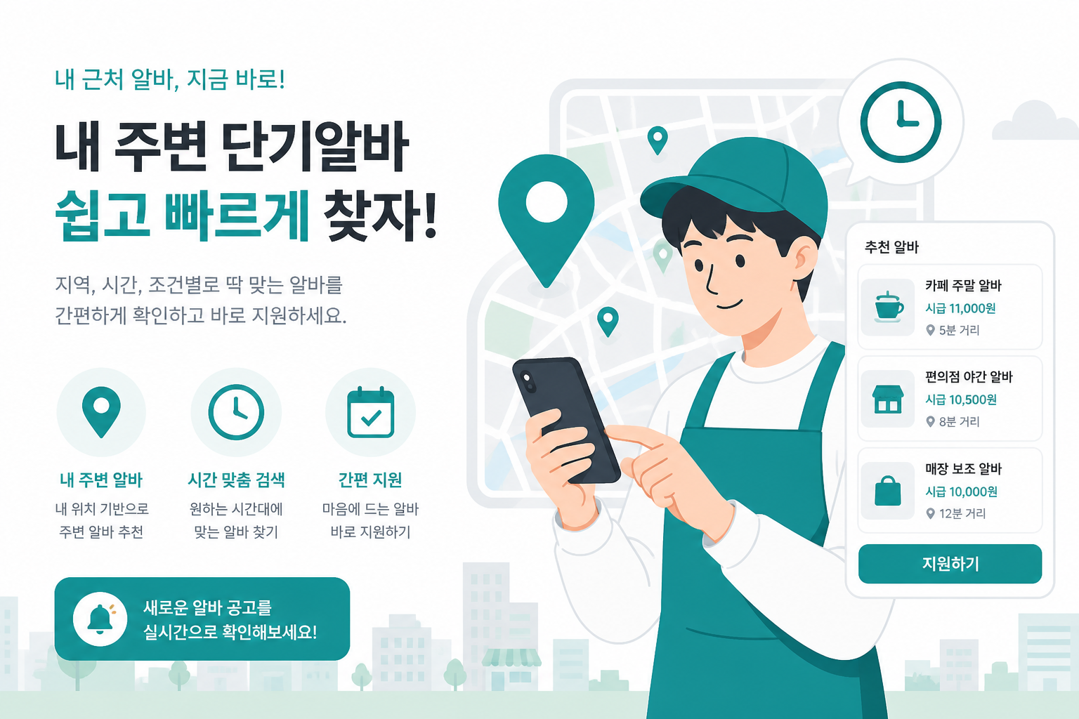 알바생 — 내 주변 공고 탐색과 지원
