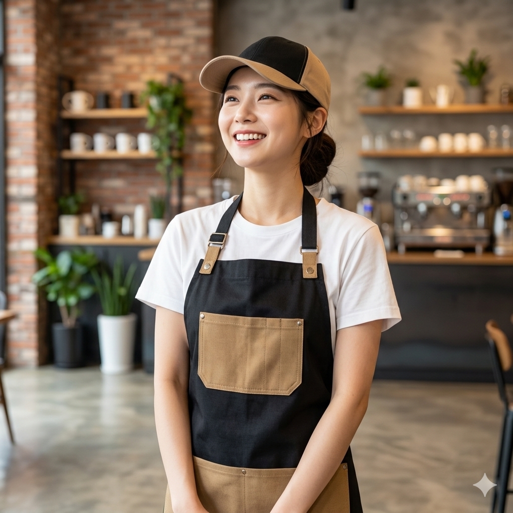 카페에서 일하는 알바생